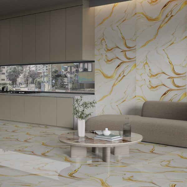 Sydney Gold Tiles 600x1200mm Polished Porcelain Wall & Floor Tile