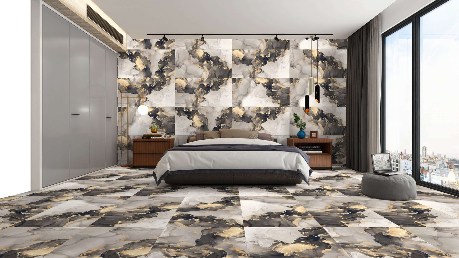 Sana Gold 600x1200mm Polished Porcelain Wall & Floor Tile - Image 5