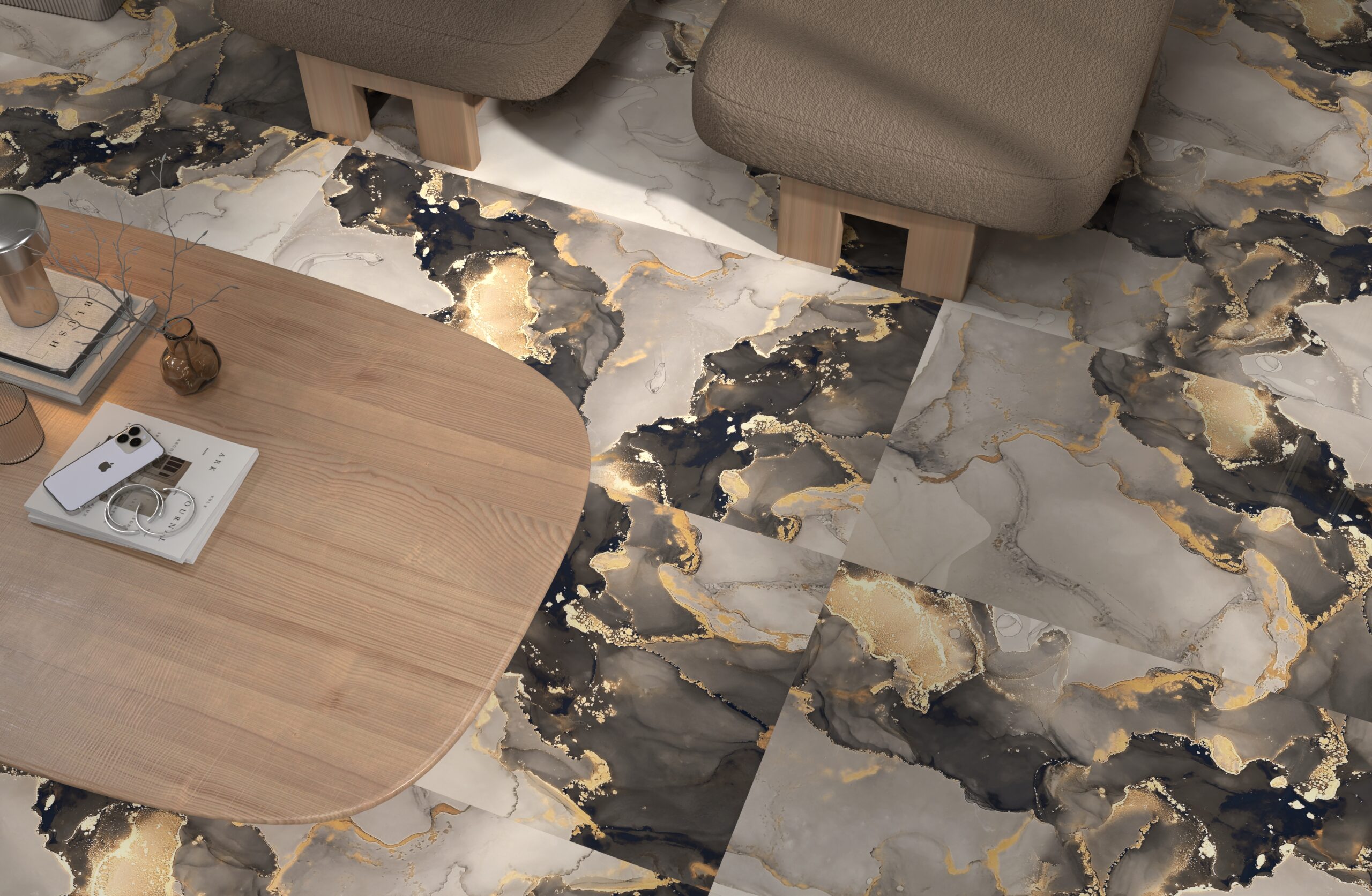 Alpine Gold 600x1200mm Polished Porcelain Wall & Floor Tile - Image 2