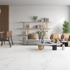 Carrara White Matt Tiles 600x1200mm Matt Porcelain Wall & Floor Tile