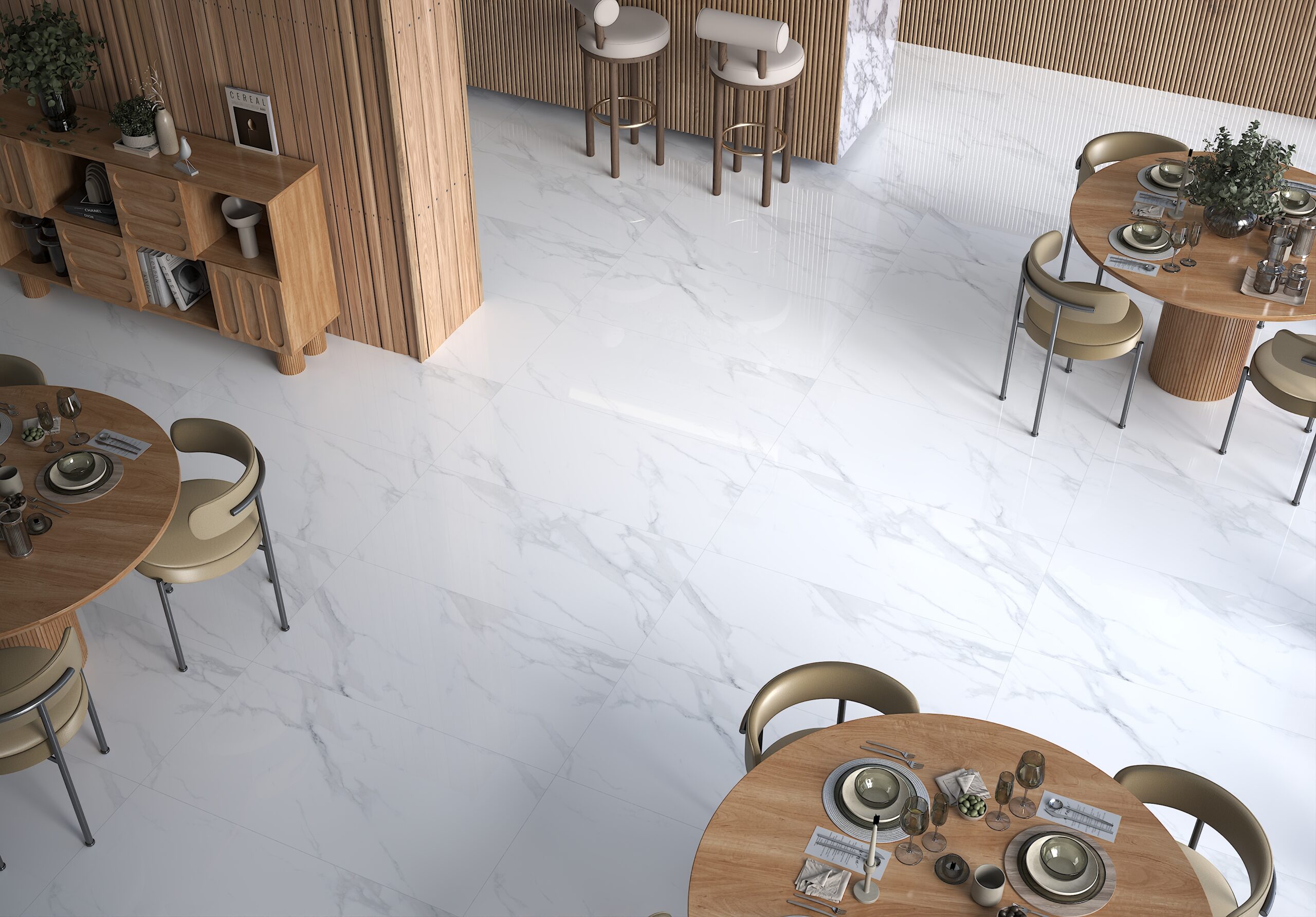 Carrara White Gloss Tiles 600x1200mm Polished Porcelain Wall & Floor Tile