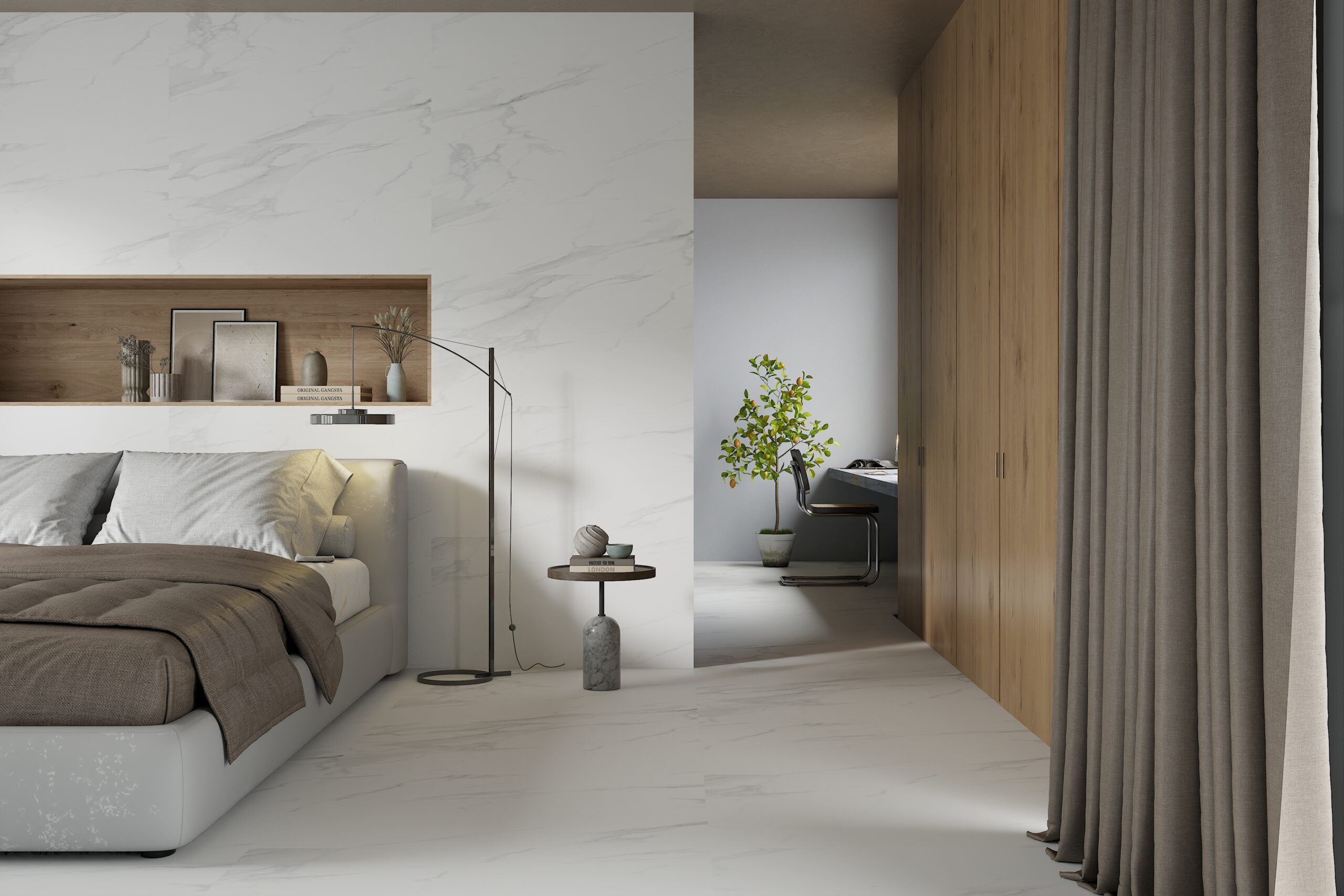 Carrara White Matt Tiles 600x1200mm Matt Porcelain Wall & Floor Tile