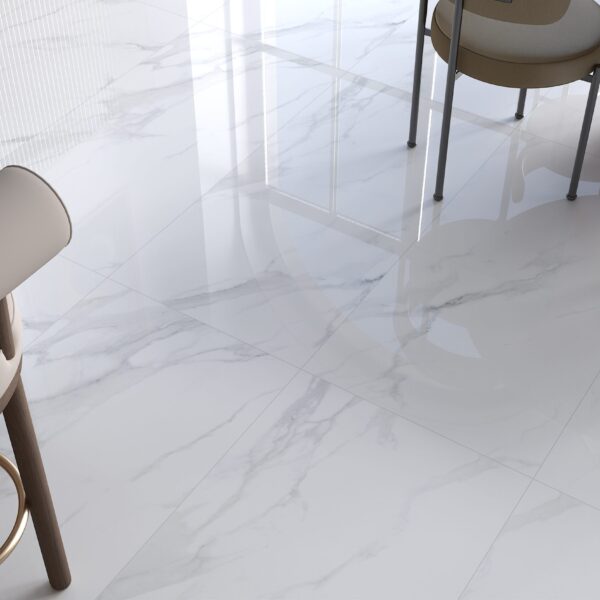 Carrara White Matt Tiles 600x1200mm Matt Porcelain Wall & Floor Tile