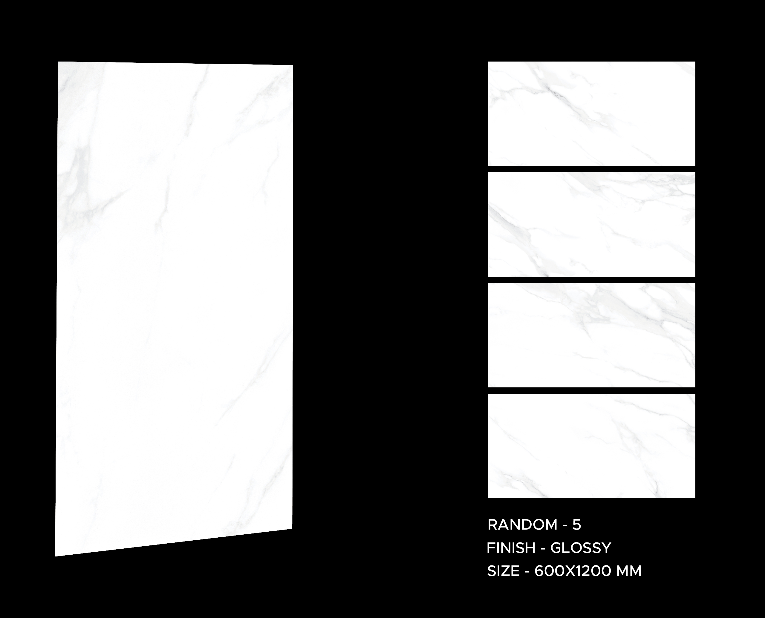 Carrara White Gloss Tiles 600x1200mm Polished Porcelain Wall & Floor Tile - Image 6