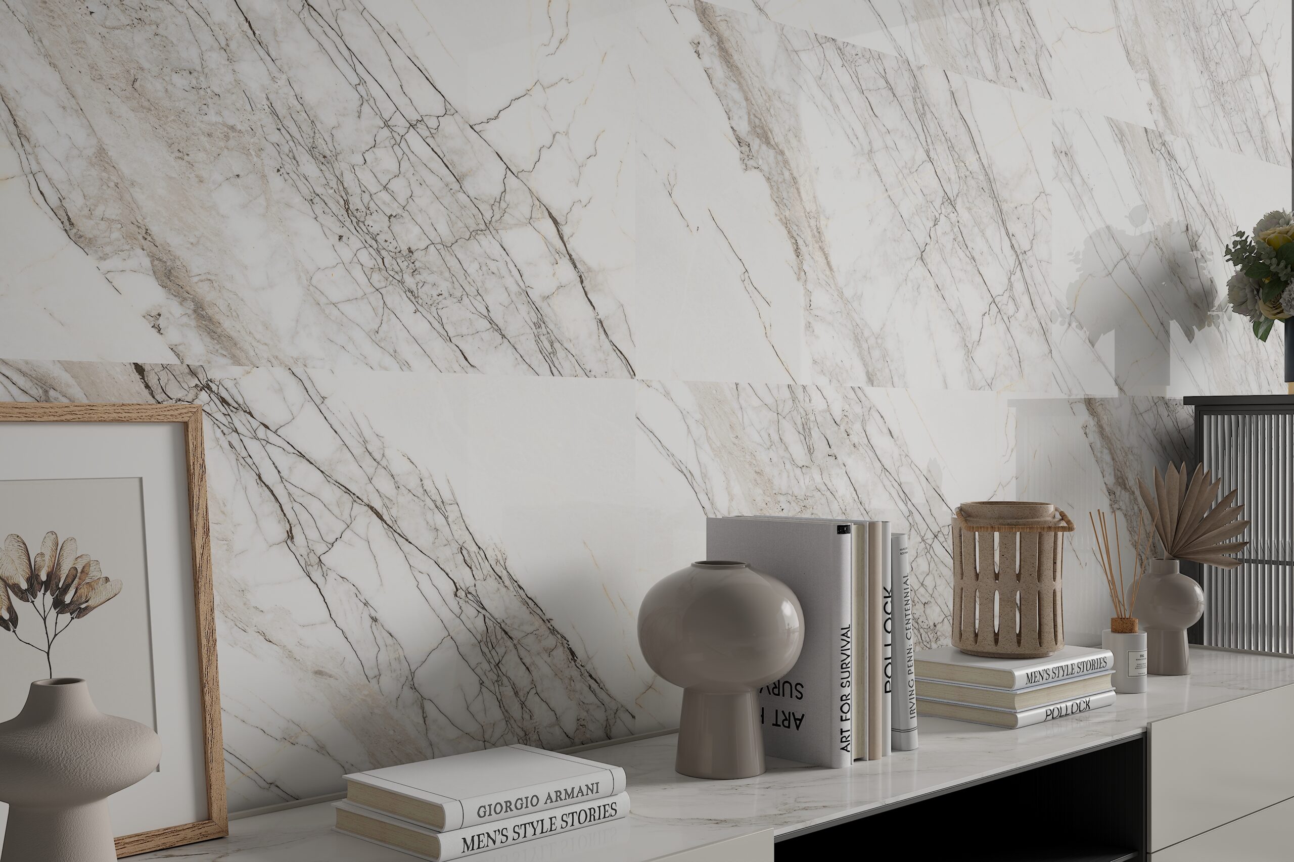 Crystal White 600x1200mm Polished Porcelain Wall & Floor Tile - Image 2