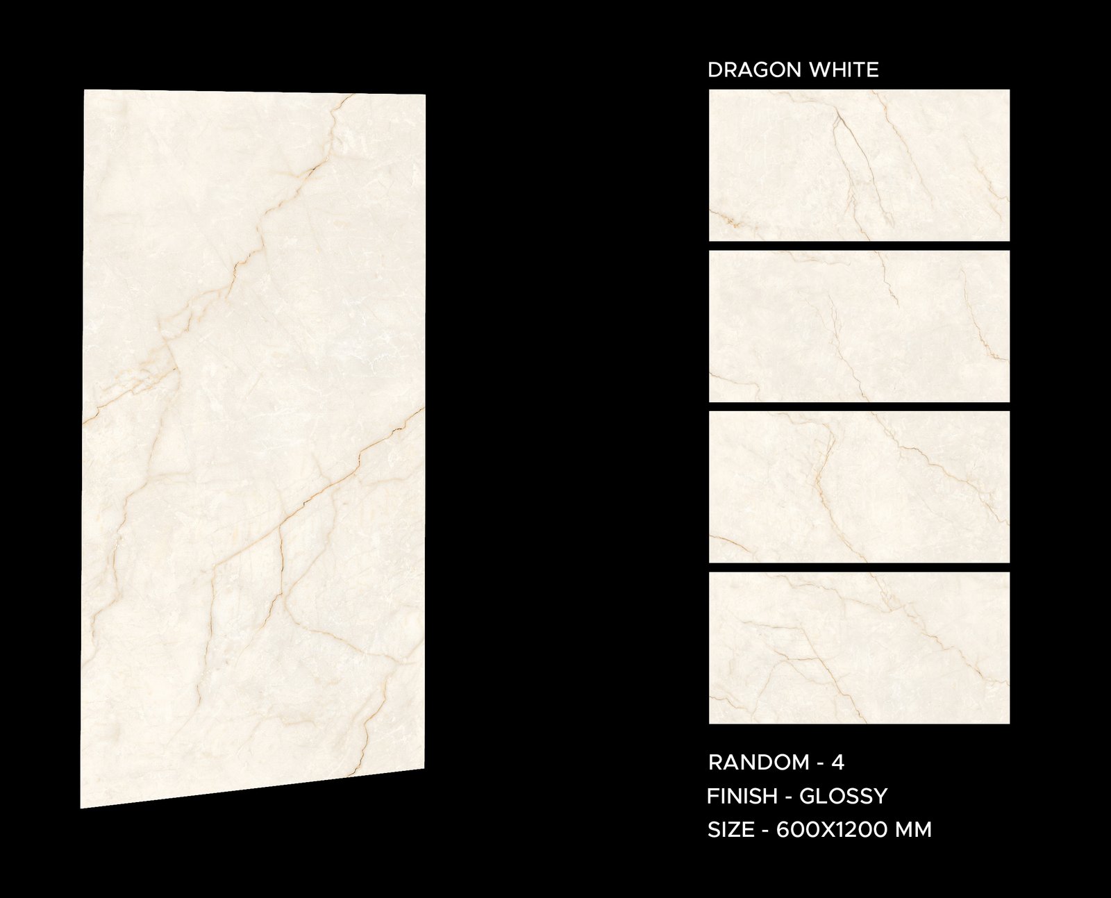 Dragon White 600x1200mm Polished Porcelain Wall & Floor Tile - Image 6