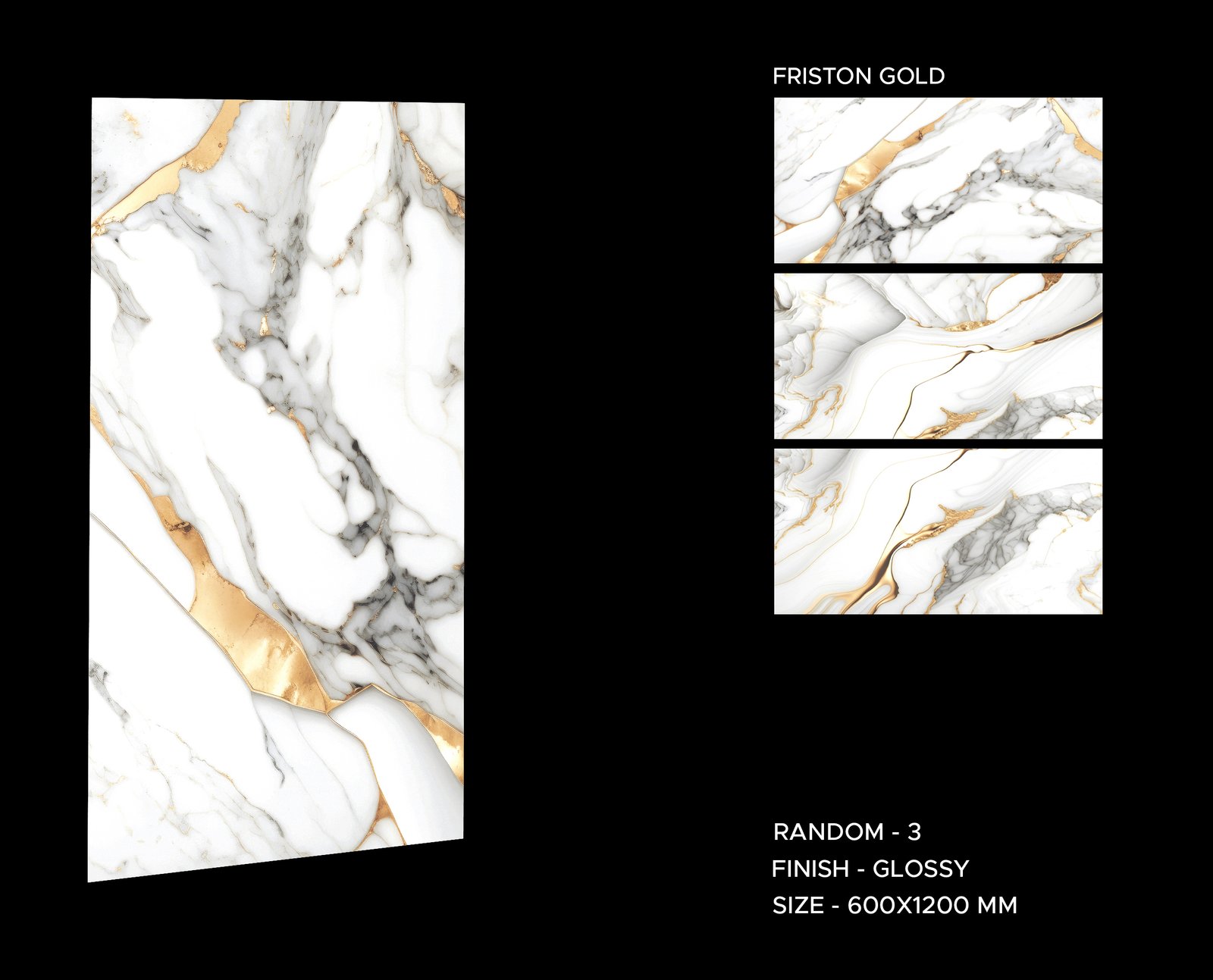 Albany Gold 600x1200mm Polished Porcelain Wall & Floor Tile - Image 5