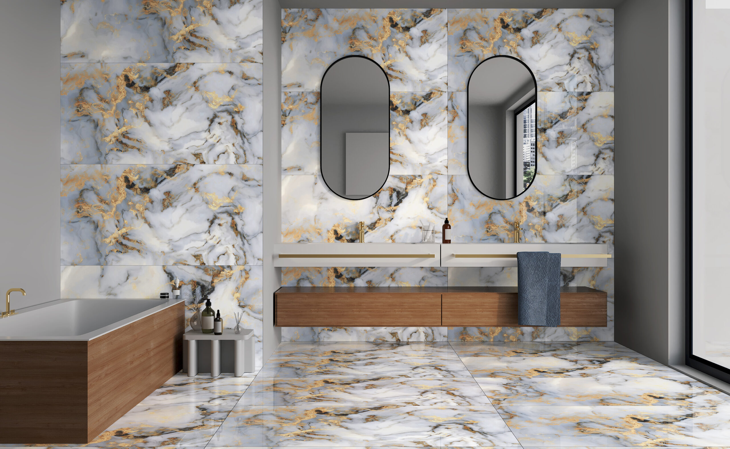 Sky Blue 600x1200mm Polished Porcelain Wall & Floor Tile