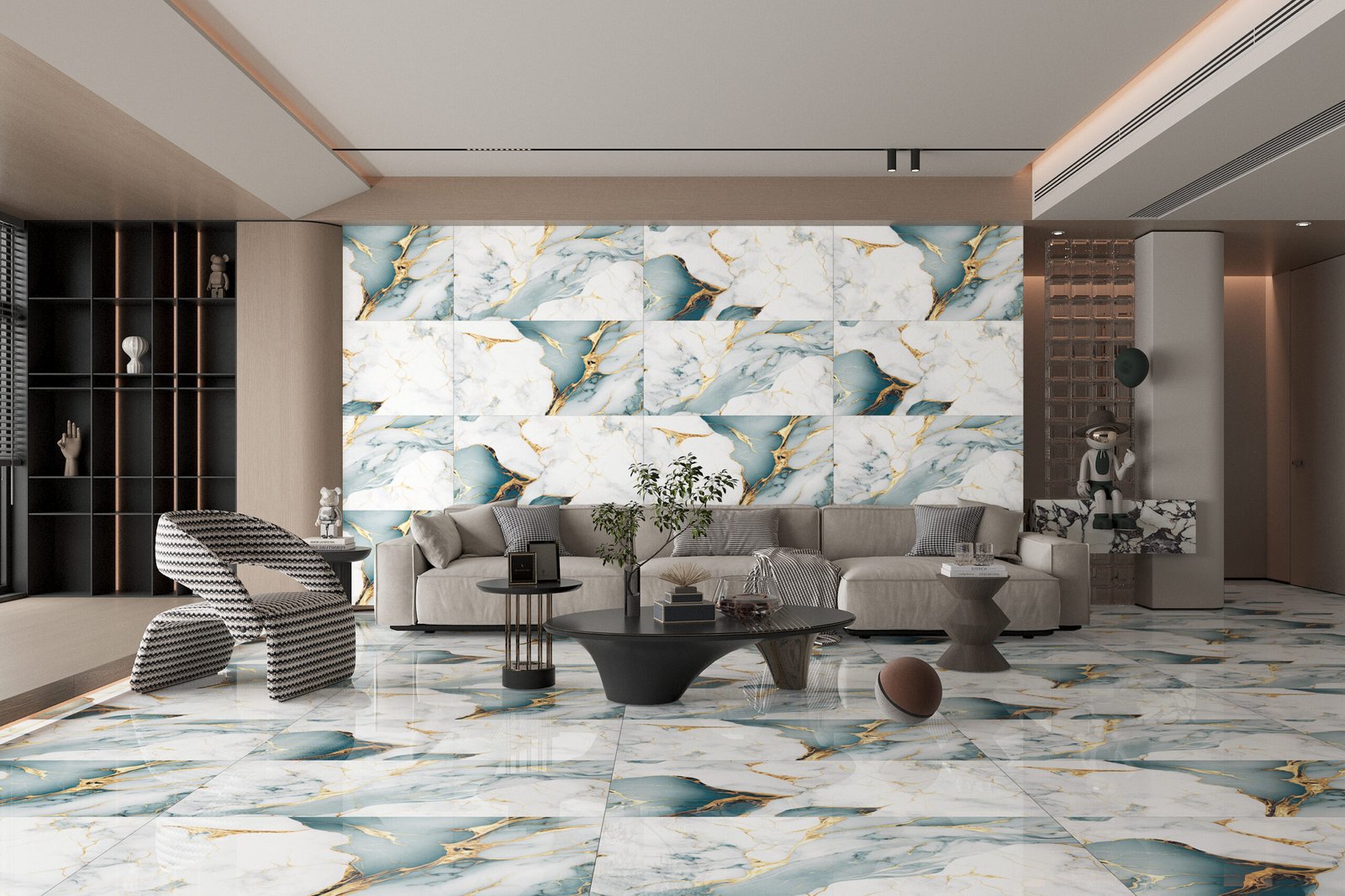 Nicolina Green 600x1200mm Polished Porcelain Wall & Floor Tile