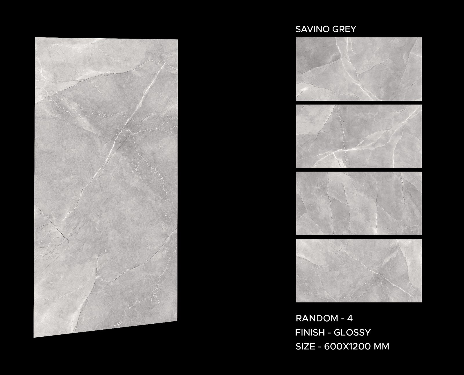 Milan Grey 600x1200mm Polished Porcelain Wall & Floor Tile - Image 6
