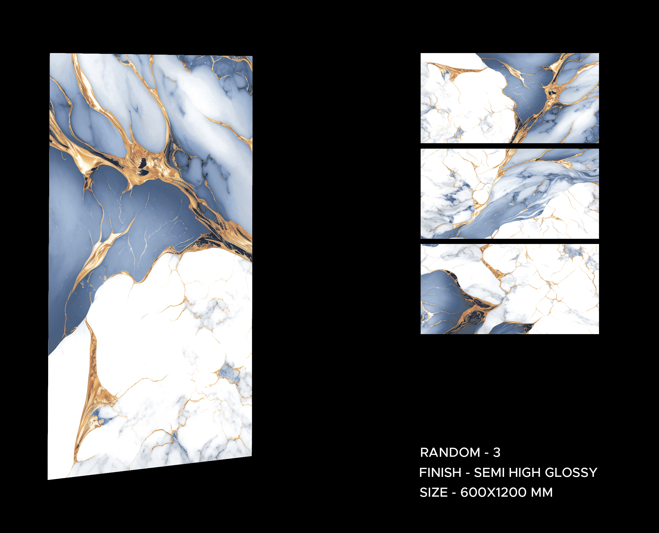 Nicolina Blue 600x1200mm Polished Porcelain Wall & Floor Tile - Image 5