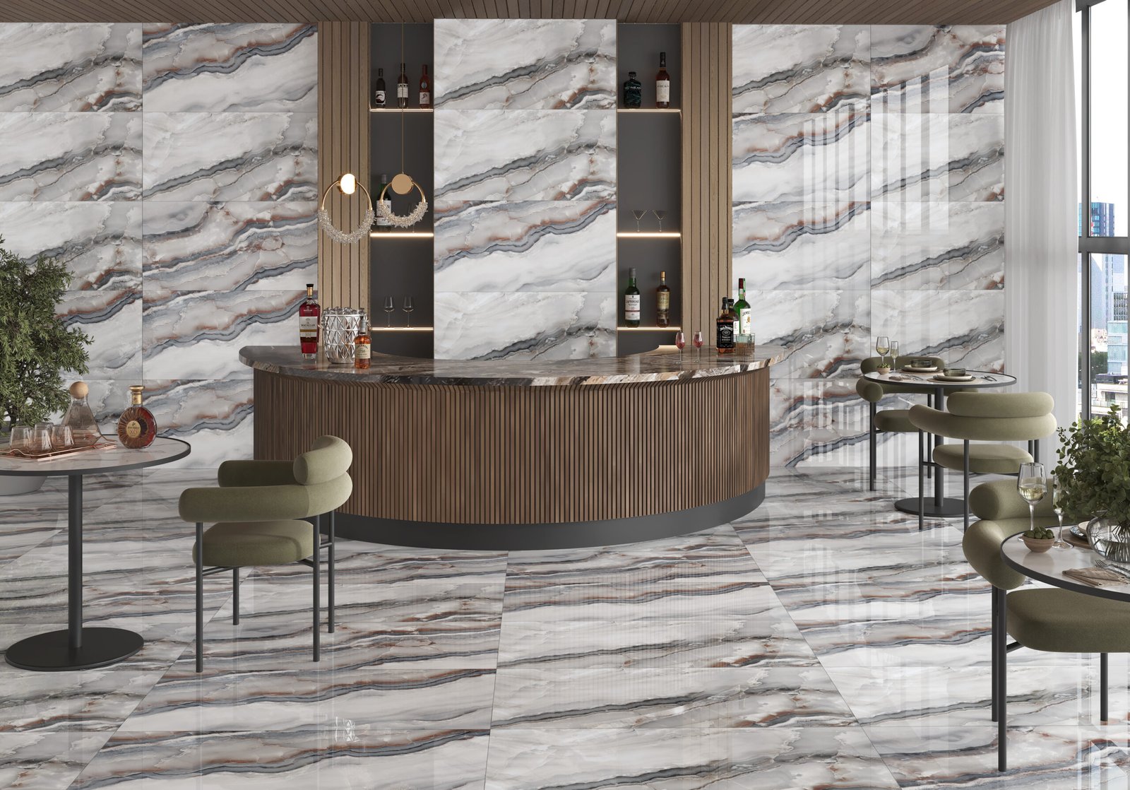Onyx Avion Grey 600x1200mm Polished Porcelain Wall & Floor Tile