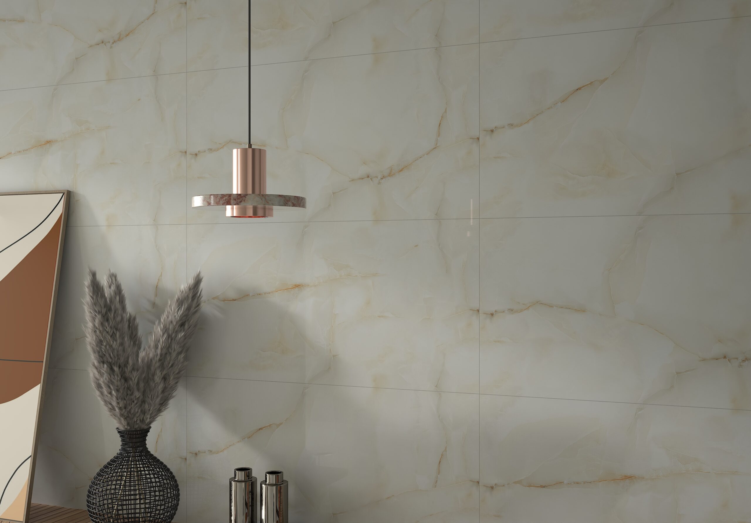 Classic Gold Onyx 600x1200mm Polished Porcelain Wall & Floor Tile - Image 2