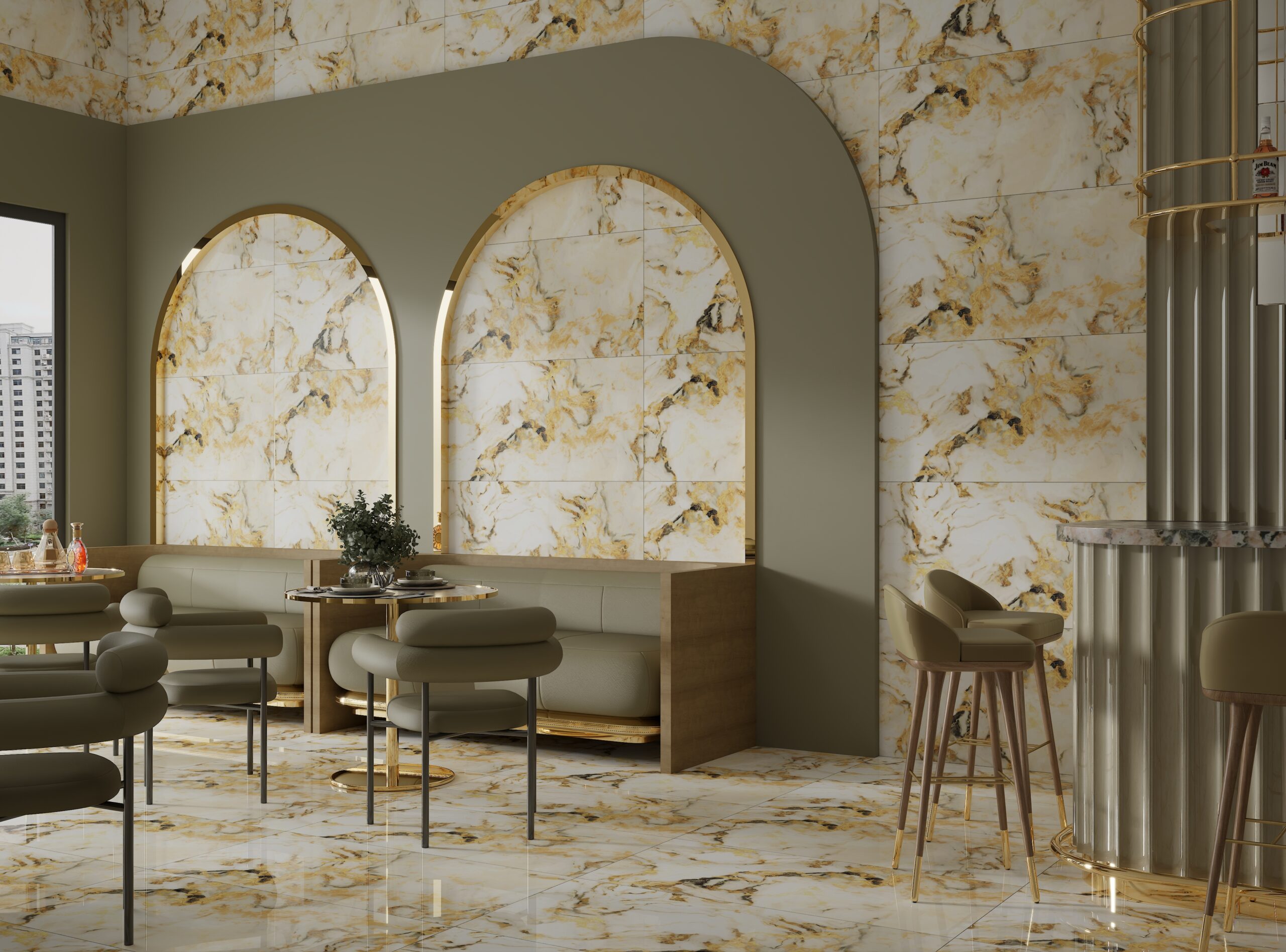 Exotica Gold Tiles 600x1200mm Polished Porcelain Wall & Floor Tile